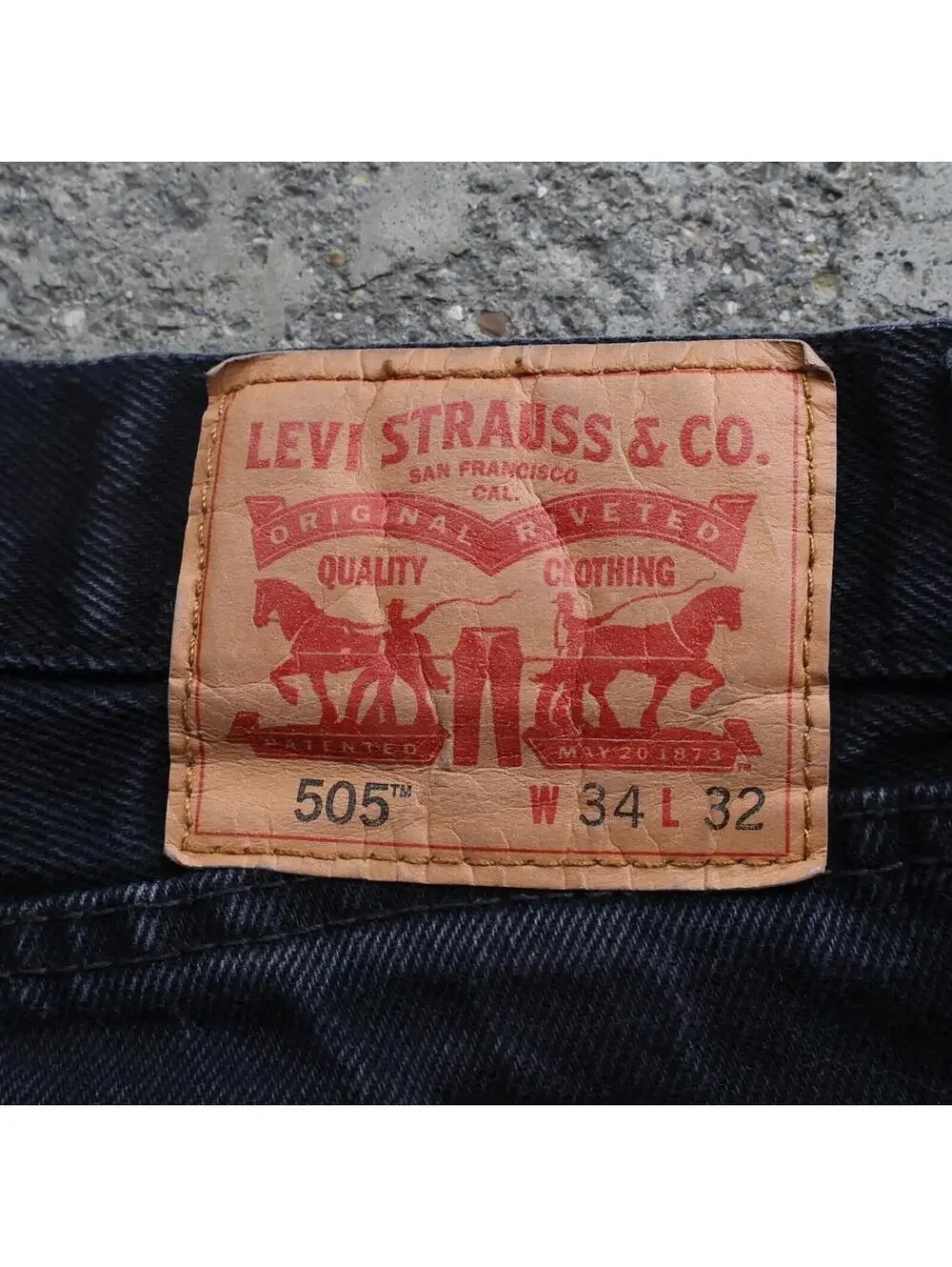 Levi’s 505 Regular Fit Black Jeans Mens 34x32 Denim Straight Leg Made Mexico